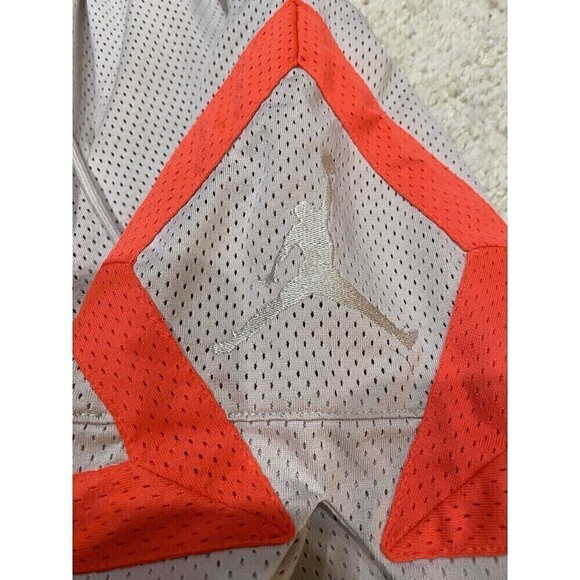 Air Jordan Men Activewear Shorts Medium White Last Shot Diamond Mesh Basketball - Picture 5 of 10